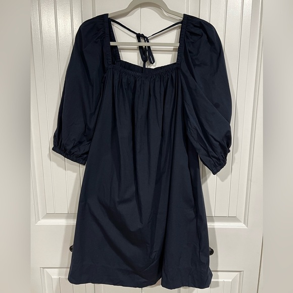 Madewell |‎ NWT | Square-Neck | Puff-Sleeve | Mini Dress | Navy | 4 - Picture 4 of 7